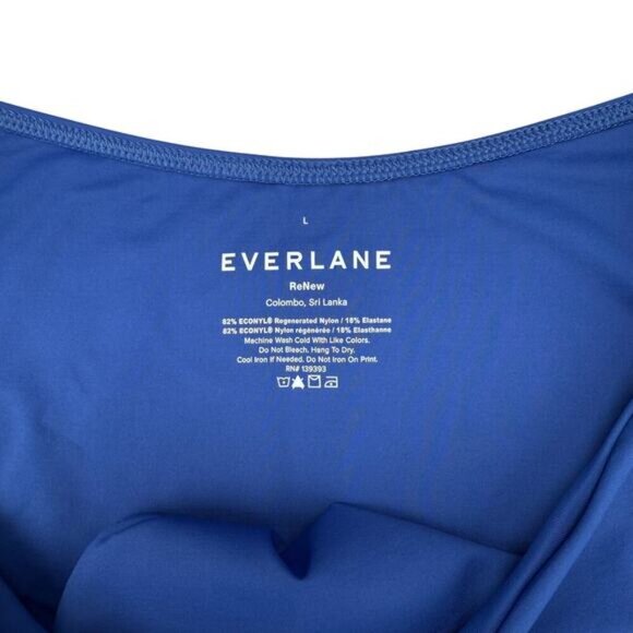 NWT EVERLANE The Thigh-High Bikini Bottom Sz Large Blue Dusk - Picture 3 of 5
